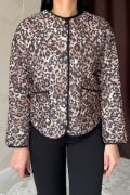 Leopar Leopar Desenli Kapitone Ceket resmi